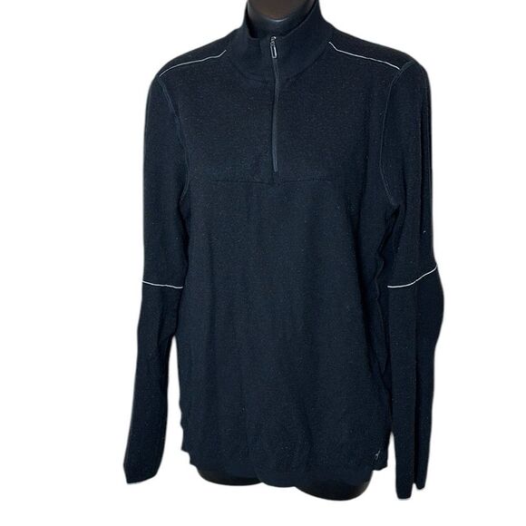 Smartwool men’s thermal merino base layer 250 1/4 zip black medium - Picture 1 of 5